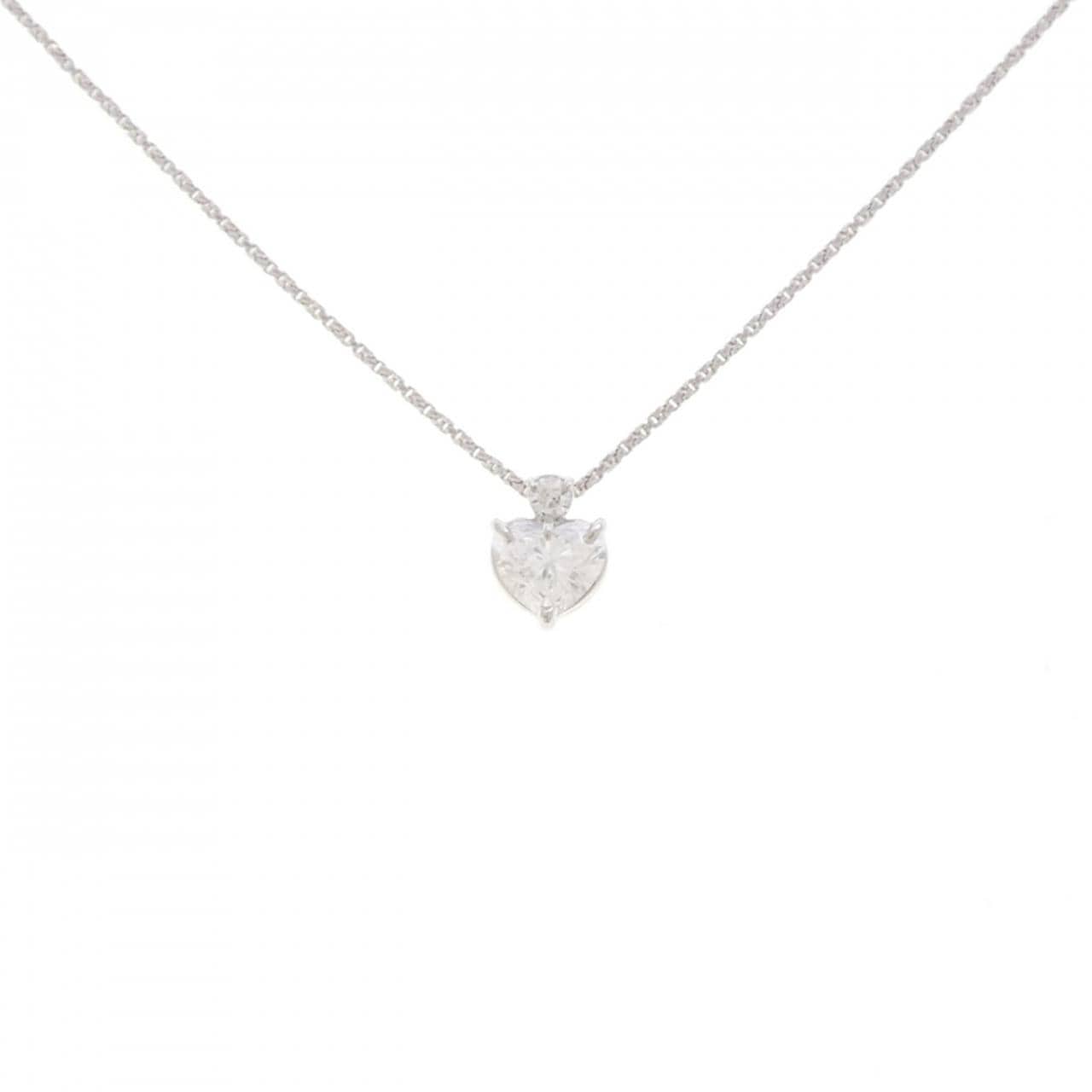K18WG ダイヤモンド ネックレス 0.528CT D IF ハートシェイプ