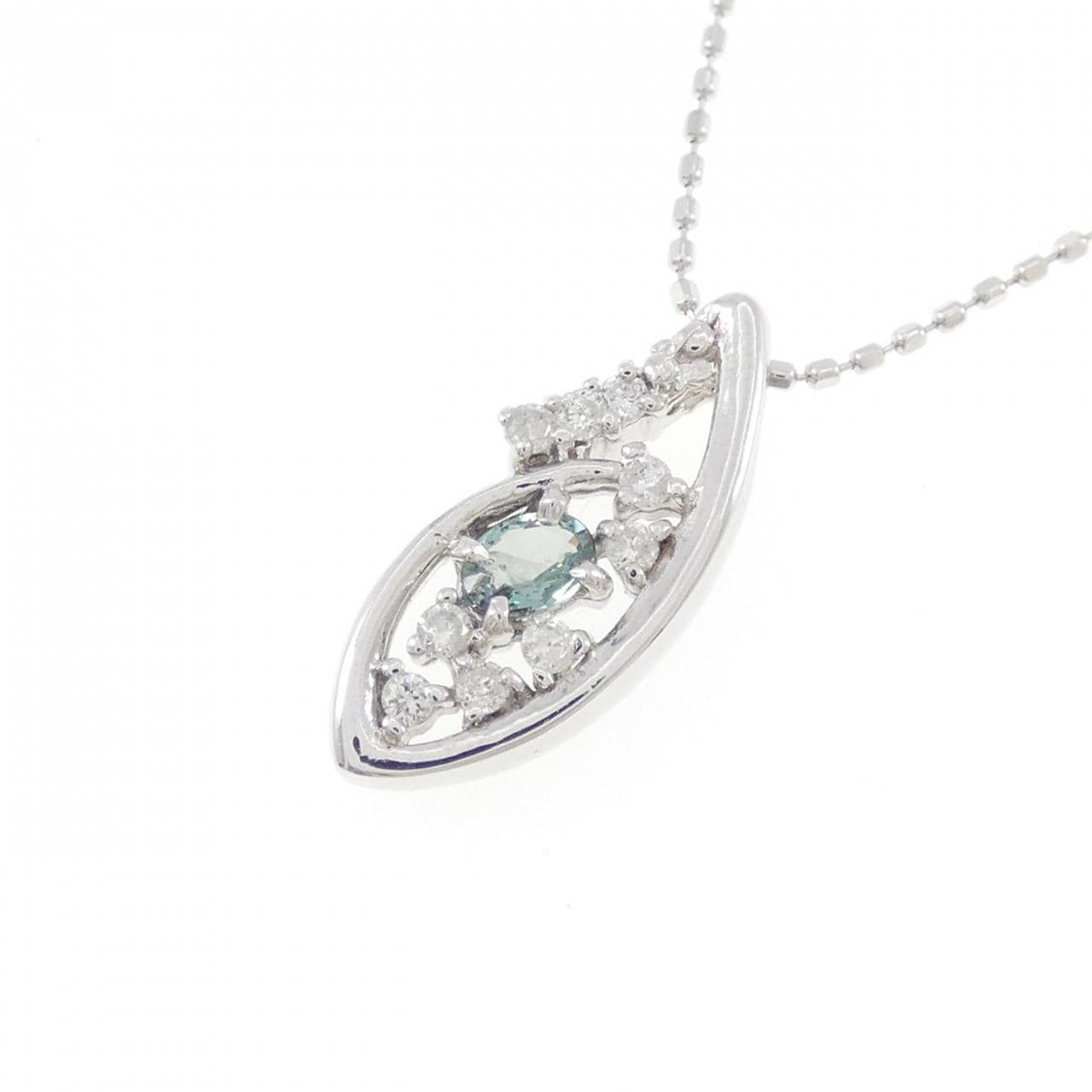 K18WG アレキサンドライト ネックレス 0.12CT
