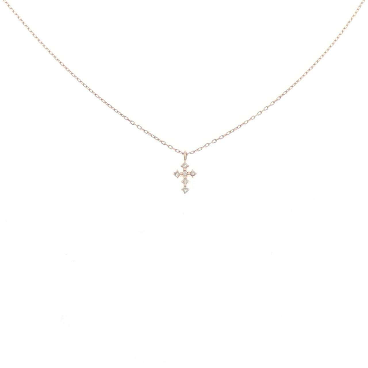 K10PG クロス ダイヤモンド ネックレス