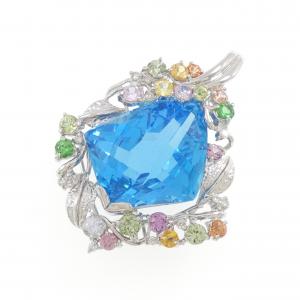 K18WG ブルートパーズ ペンダント 33.86CT