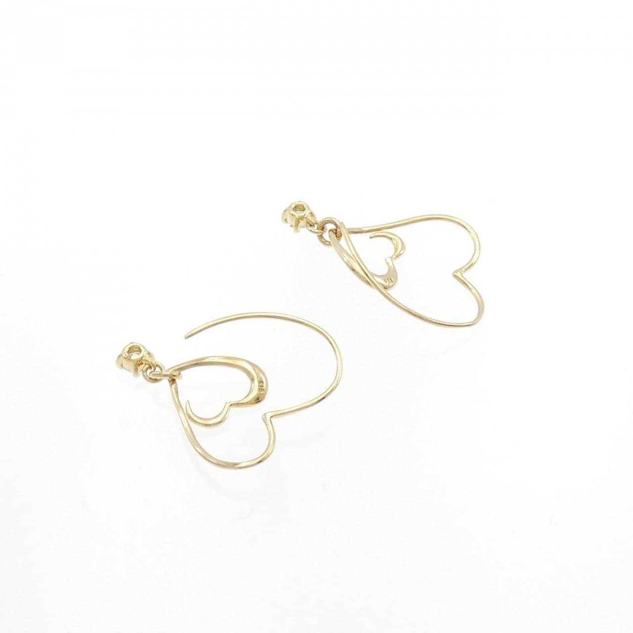 K18YG ハート ダイヤモンド ピアス 0.20CT