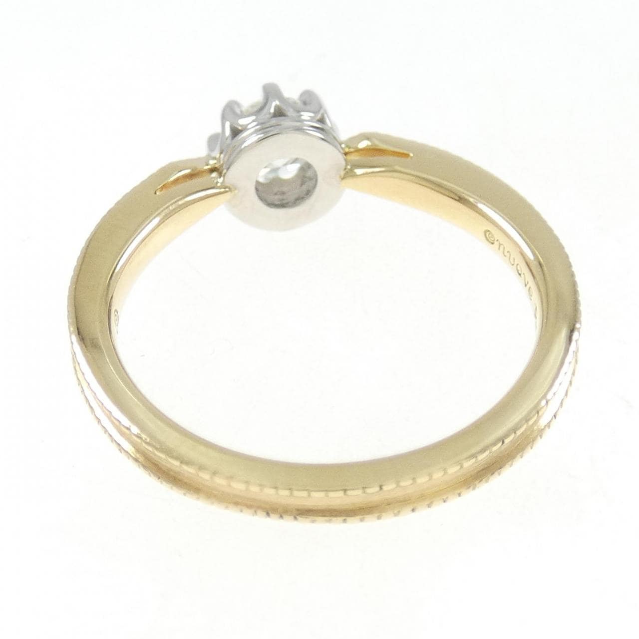 750YG/PT ソリティア ダイヤモンド リング 0.250CT