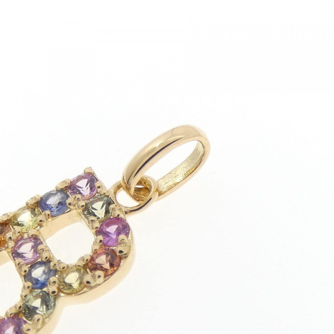 【新品】K18YG イニシャルB サファイヤ ペンダント 0.30CT