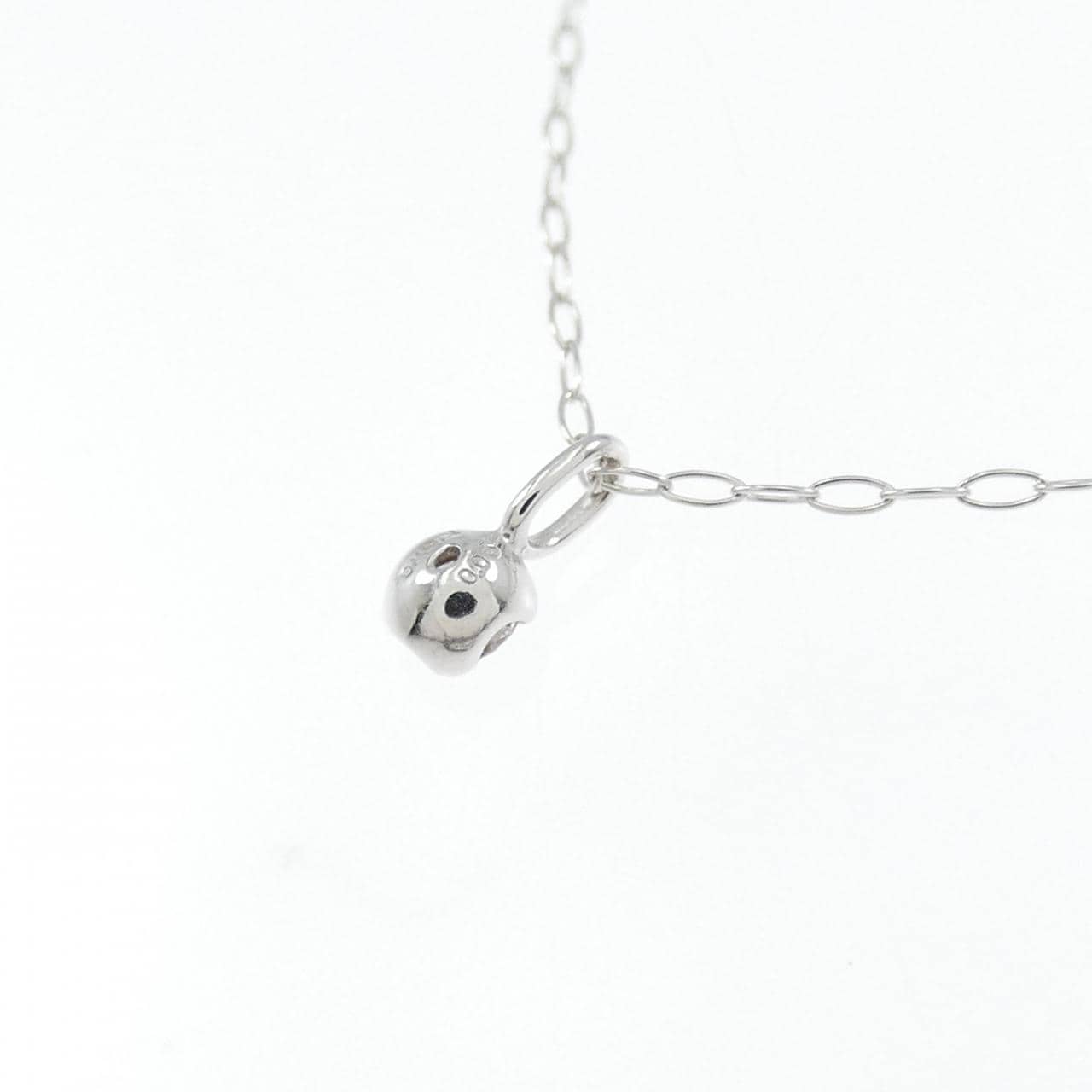 K10WG ソリティア ダイヤモンド ネックレス 0.05CT