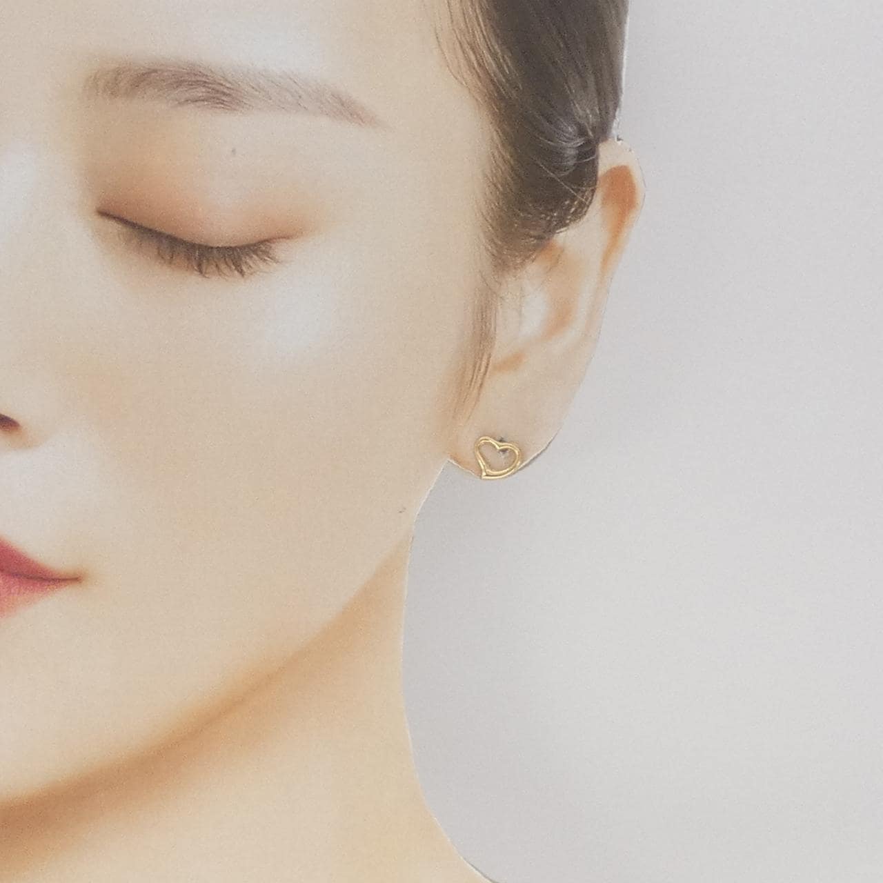 K18YG ハート ピアス