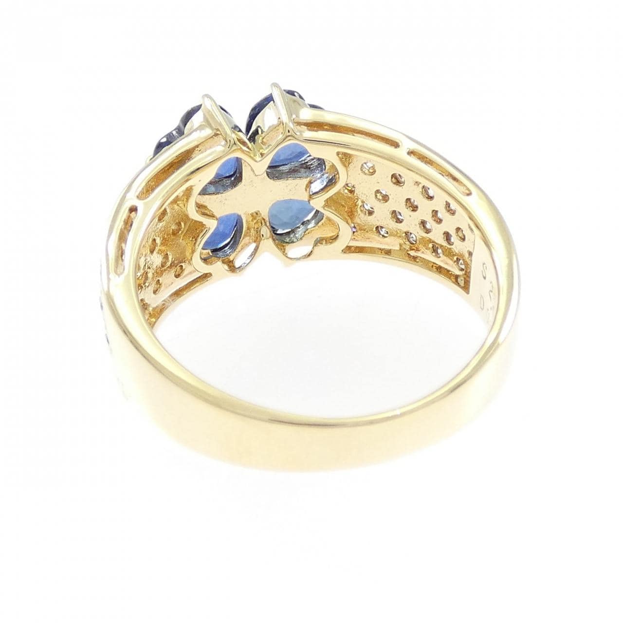 K18YG フラワー サファイヤ リング 2.29CT