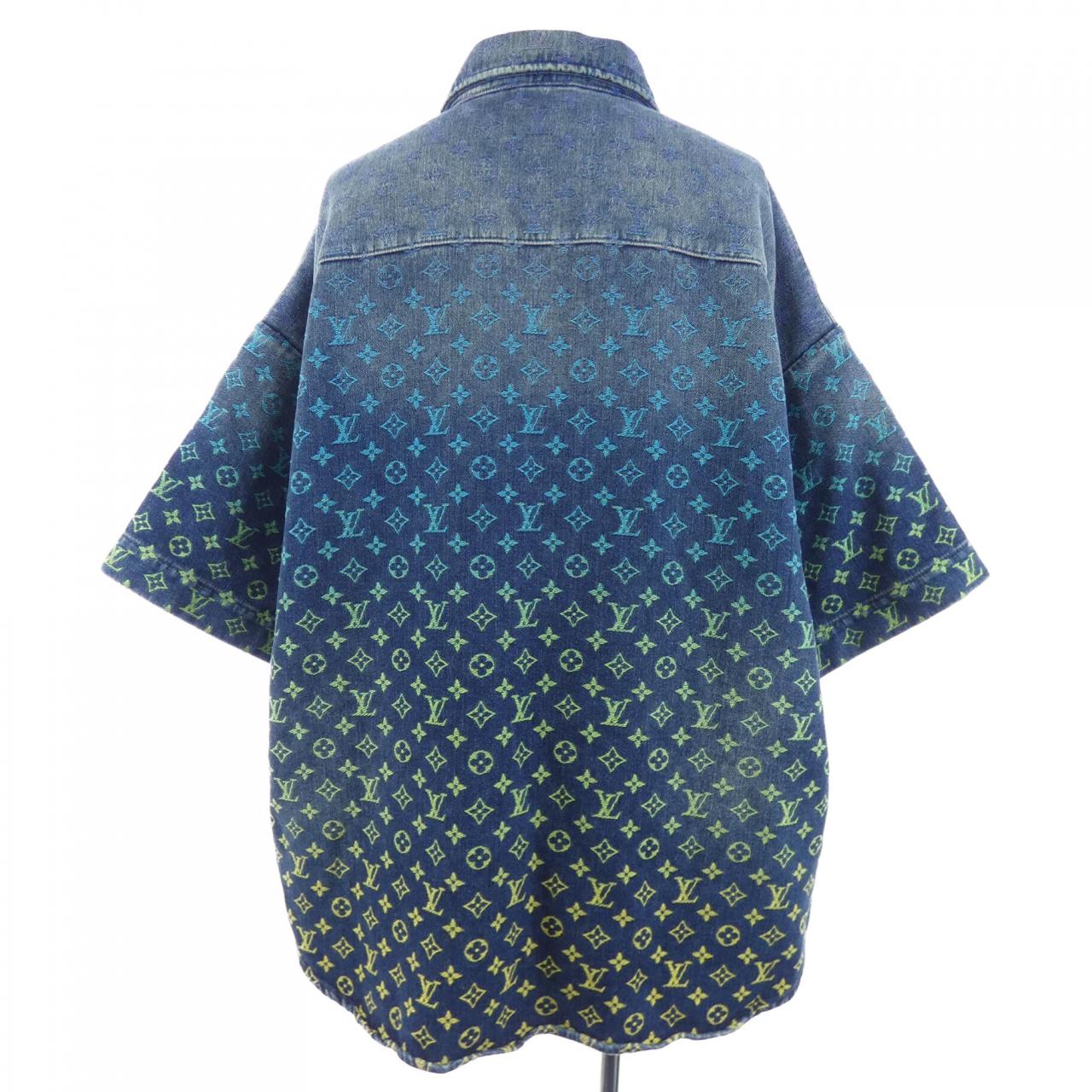 ルイヴィトン LOUIS VUITTON レインボーモノグラムショートスリブデニムシャツ HOS72XYM4 S／Sシャツ