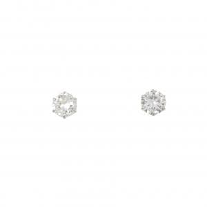PT900 ソリティア ダイヤモンド ピアス 0.446CT