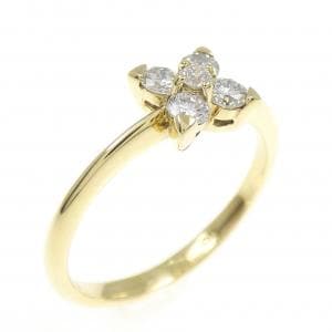 K18YG フラワー ダイヤモンド リング 0.30CT