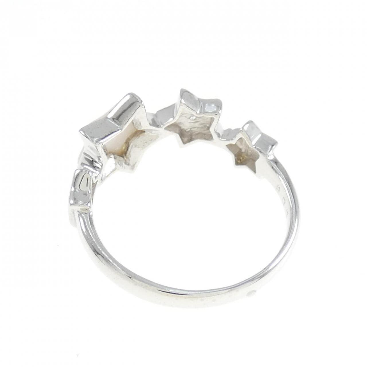 K18WG star mother of pearl ring