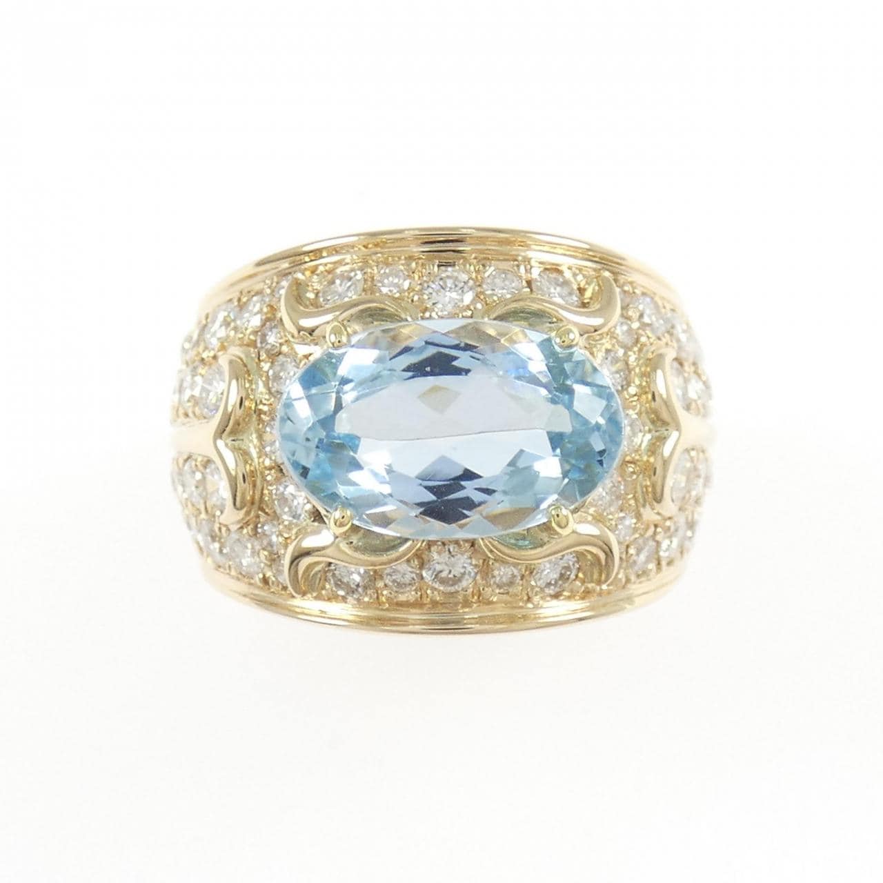 K18YG アクアマリン リング 2.65CT