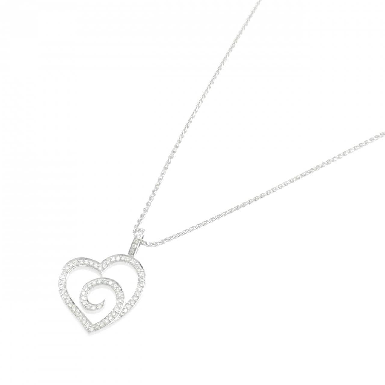 750WG ハート ダイヤモンド ネックレス