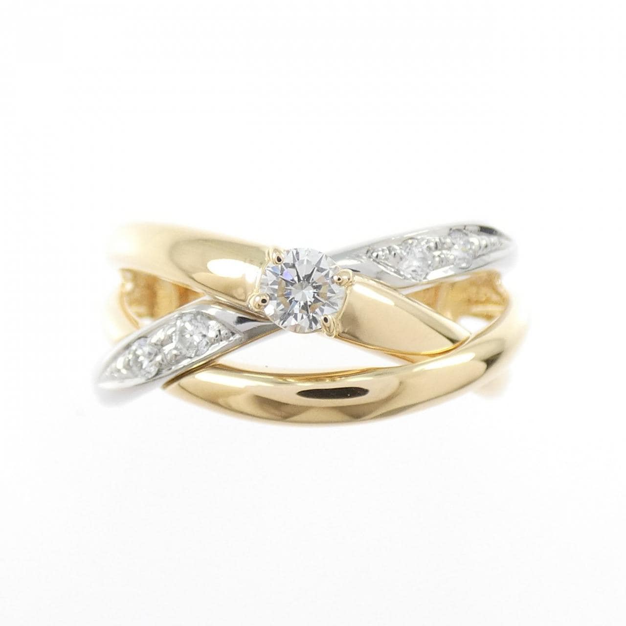 K18YG/PT900 ダイヤモンド リング 0.151CT