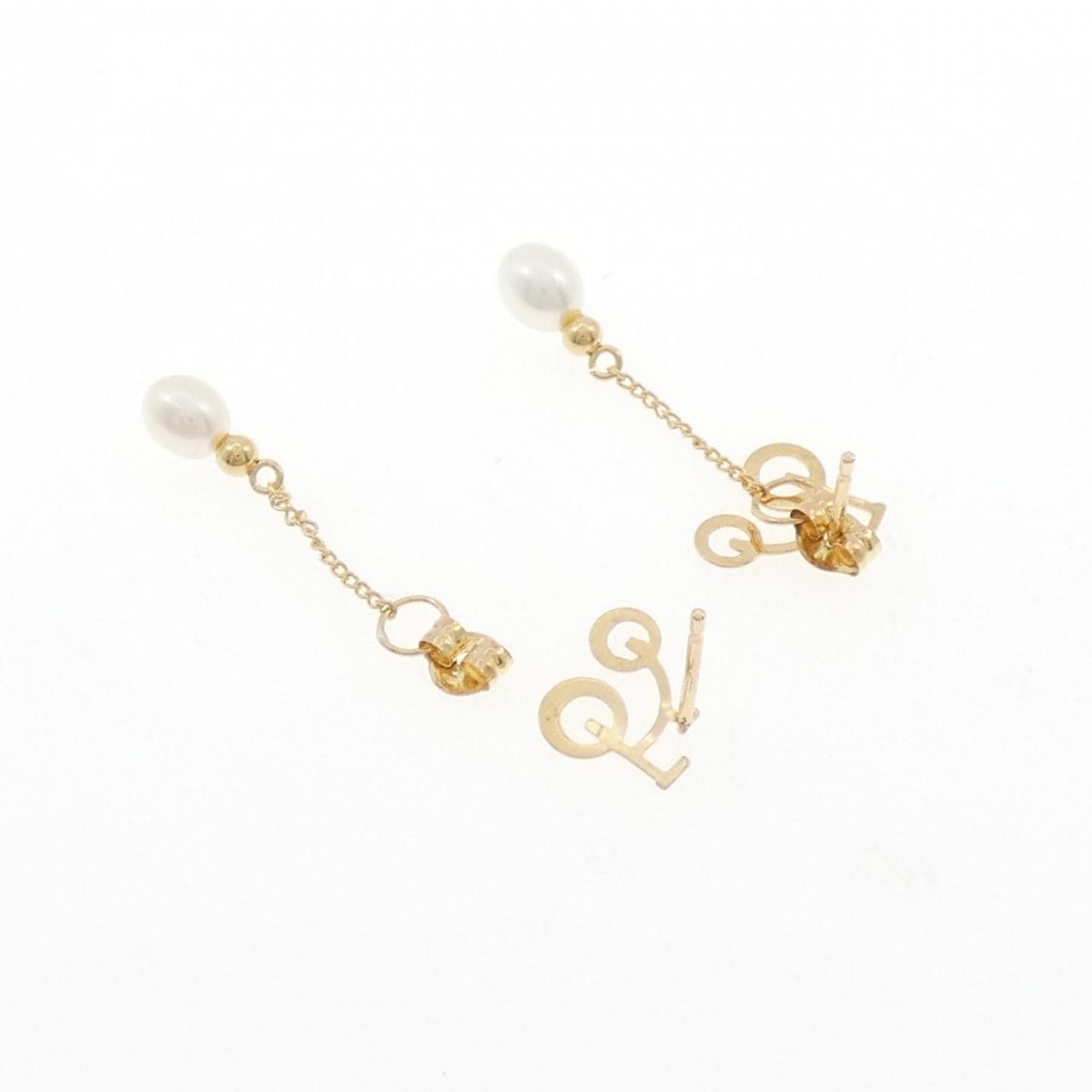 K18YG 淡水パール ピアス 3.6mm