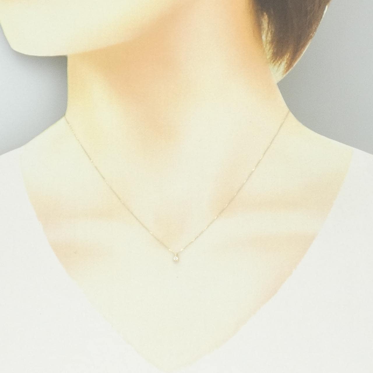 K10YG ダイヤモンド ネックレス 0.03CT