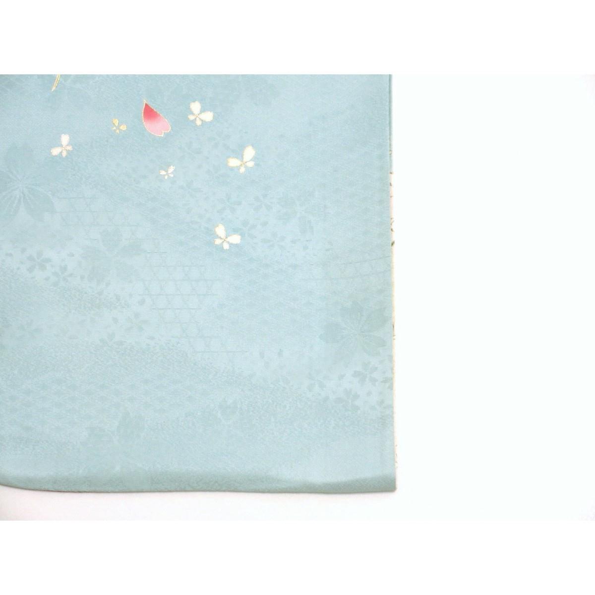 振袖　友禅金彩加工　刺繍入りボカシ染　裄丈Ｓ寸