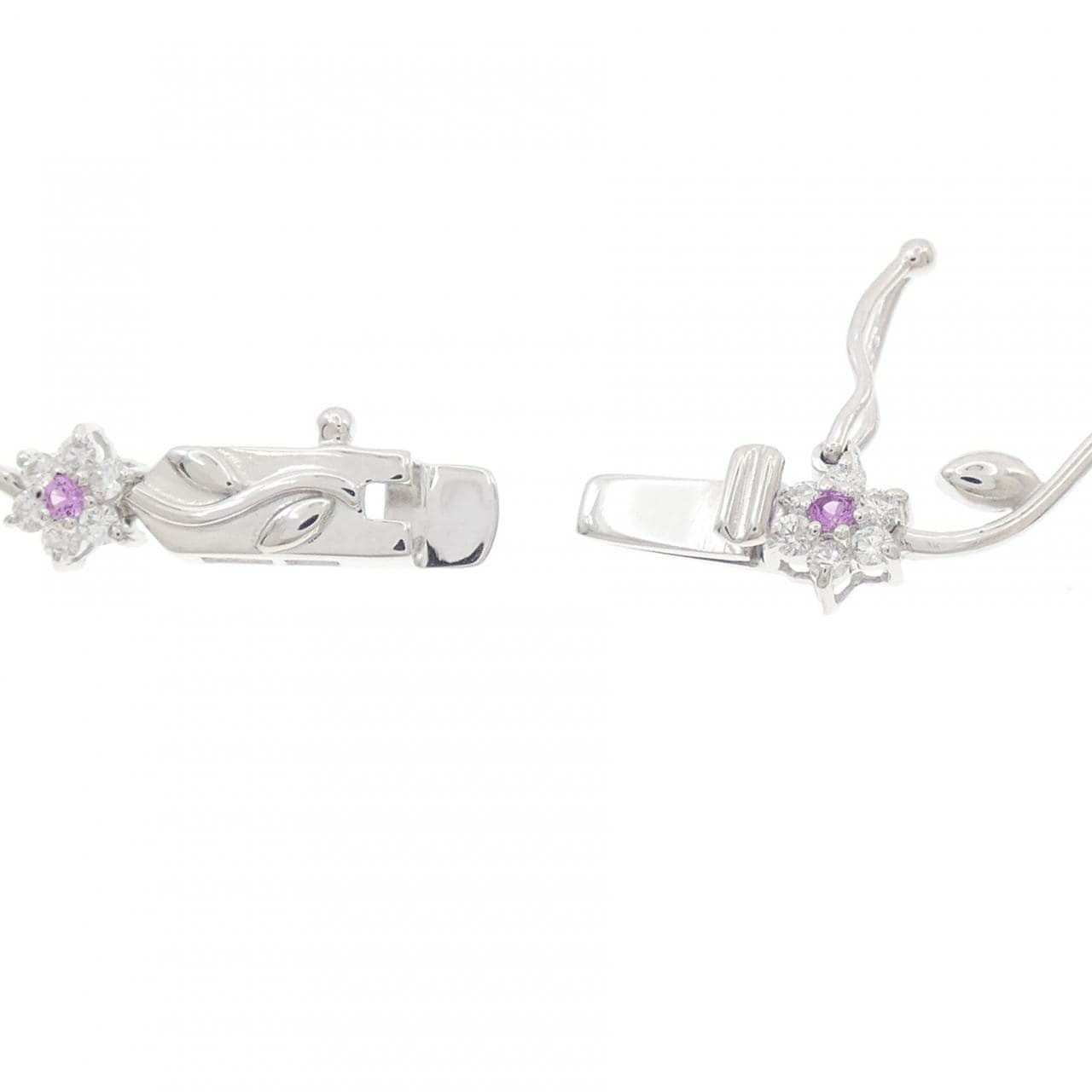 K18WG フラワー サファイヤ ブレスレット 0.16CT