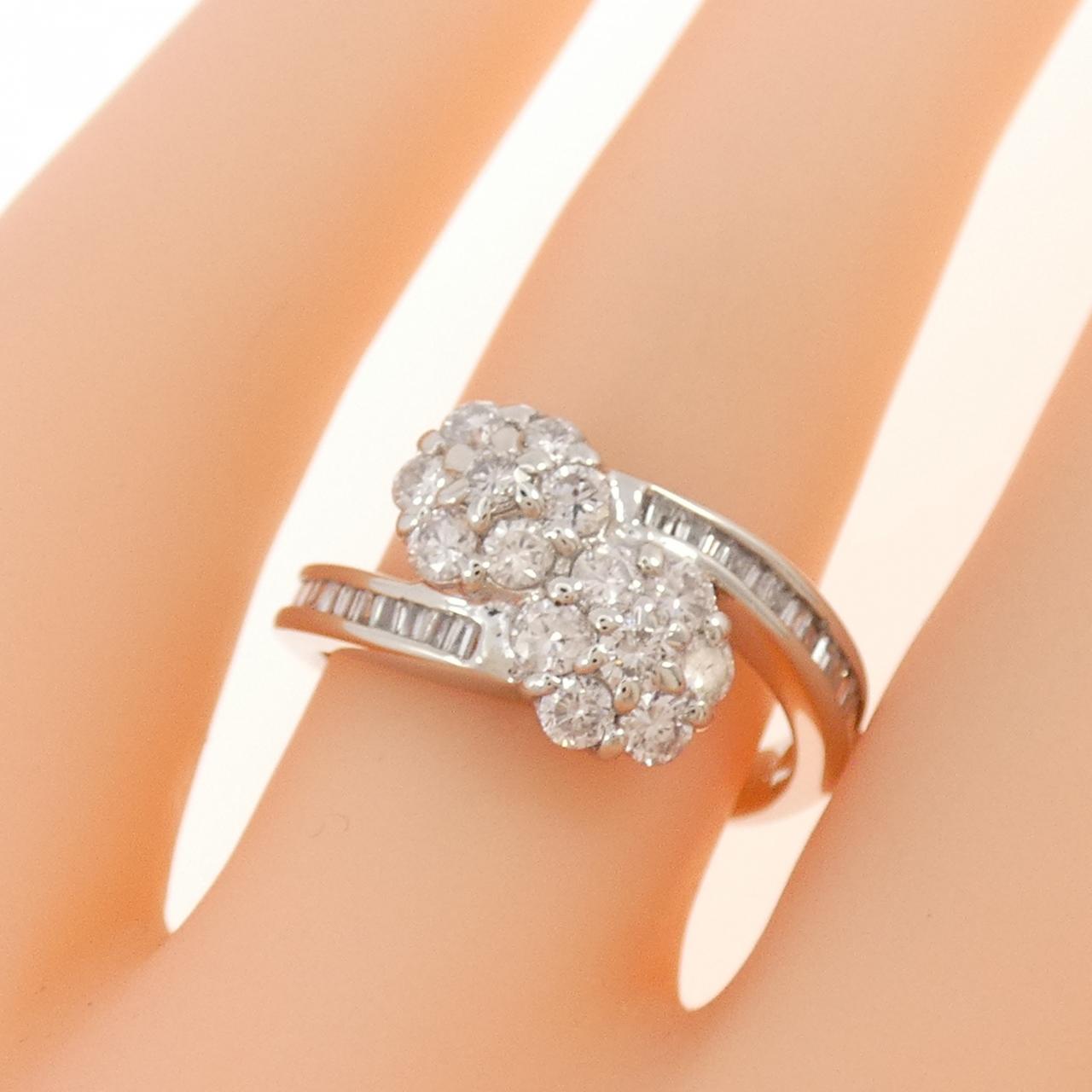 PT900 フラワー ダイヤモンド リング 1.00CT