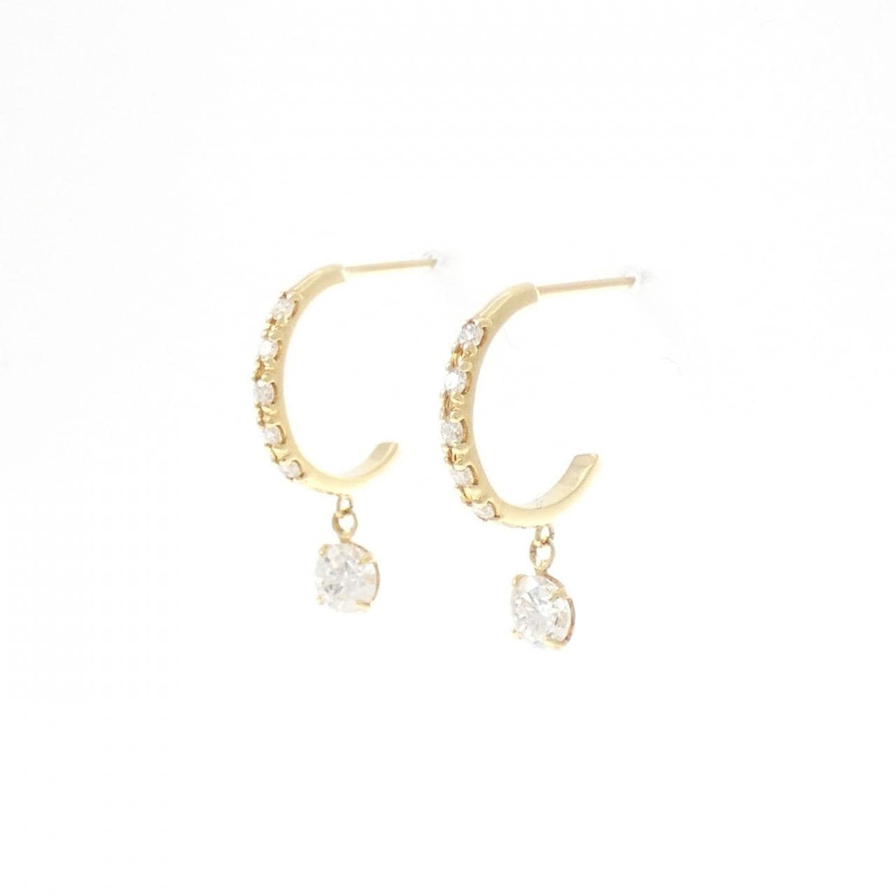 K18YG ダイヤモンド ピアス 0.208CT 0.205CT F SI2 Good