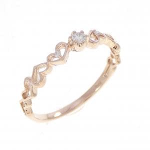 K10PG ハート ダイヤモンド リング