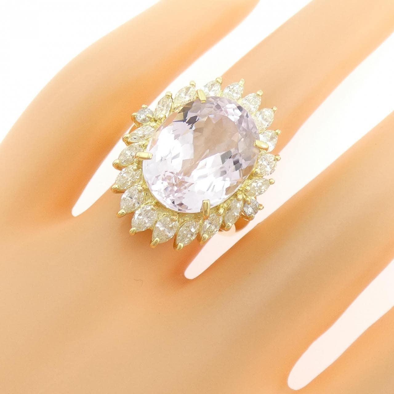 K18YG クンツァイト リング 12.05CT