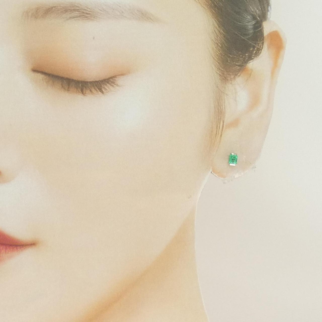 PT900 エメラルド ピアス 0.50CT