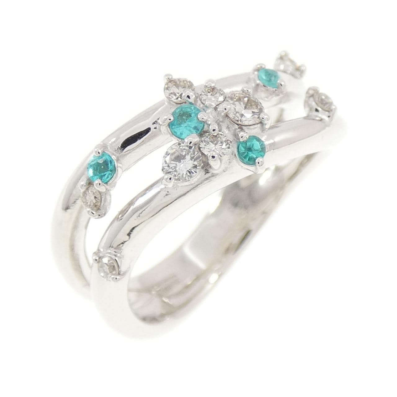 K18WG パライバトルマリン リング 0.10CT
