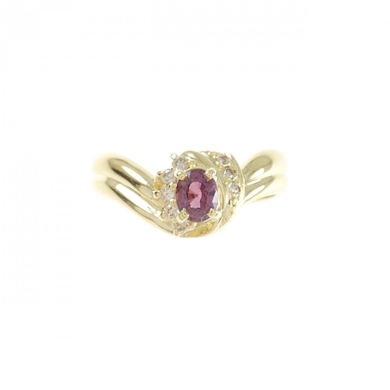 K18YG ルビー リング 0.40CT