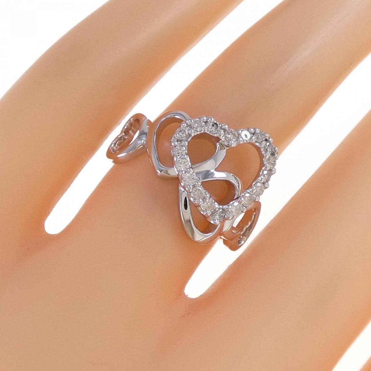 K18WG ハート ダイヤモンド リング 0.30CT