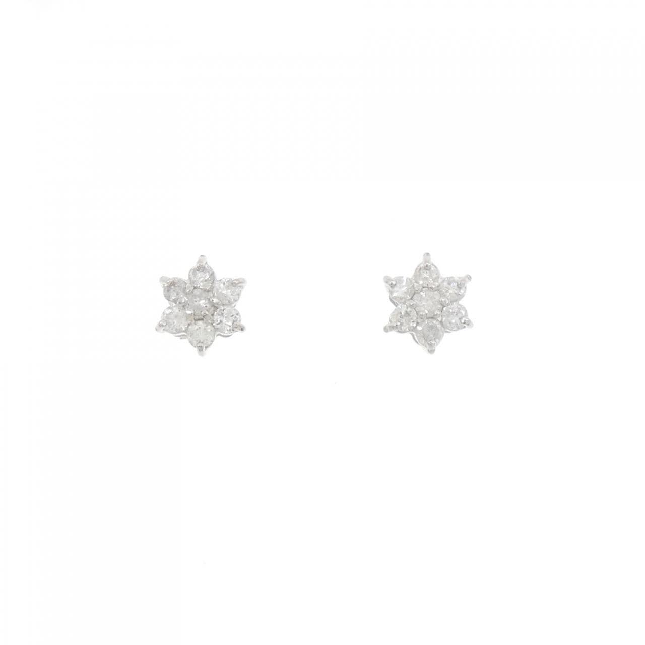 PT900 Flower Diamond Earrings 0.30CT