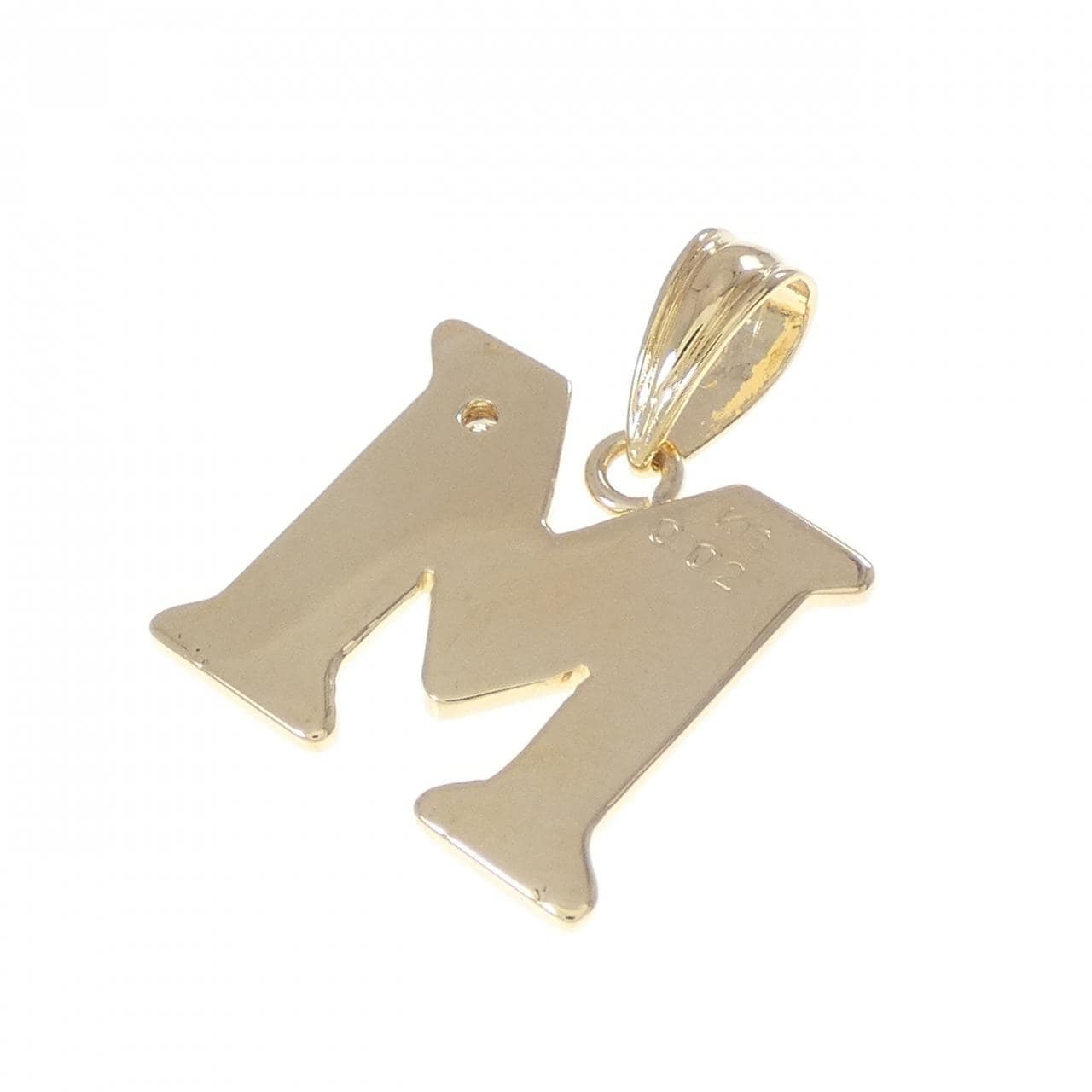 K18YG イニシャルM ダイヤモンド ペンダント 0.02CT