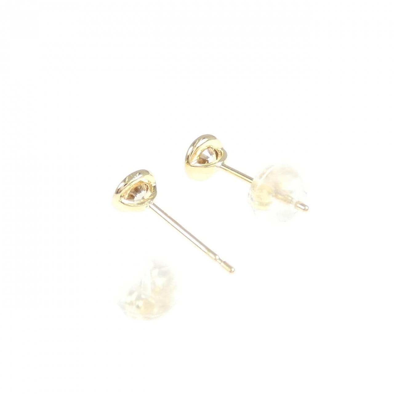 K18YG ソリティア ダイヤモンド ピアス 0.30CT