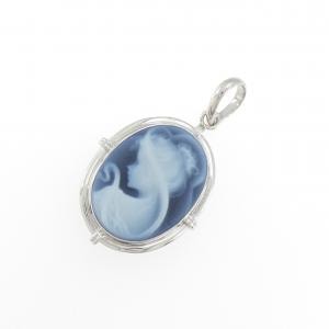 K18WG メノウカメオ ペンダント