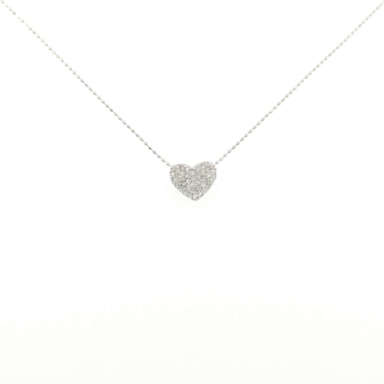 K18WG heart Diamond necklace 0.30CT