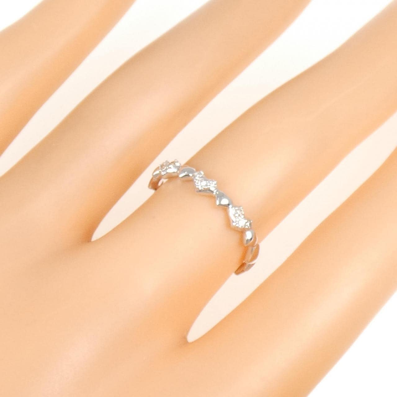 K10WG ハート ダイヤモンド リング 0.09CT