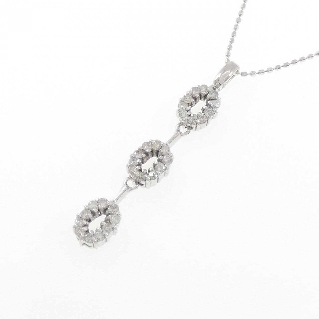 K18WG ダイヤモンド ネックレス 0.37CT
