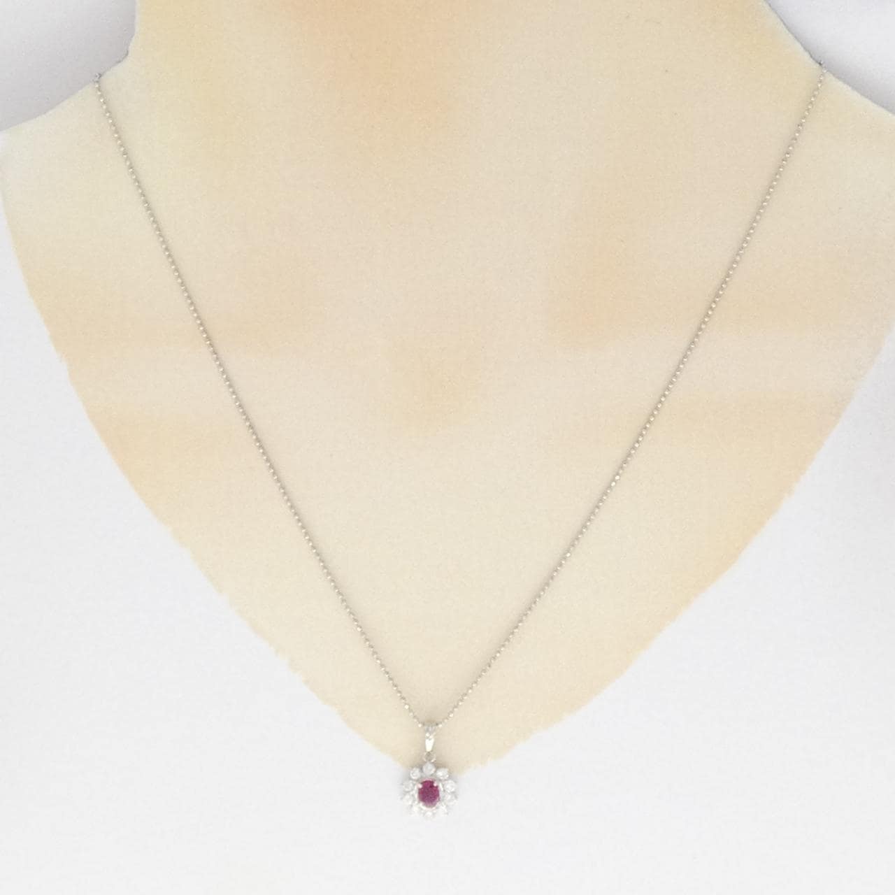 PT900/PT850 ルビー ネックレス 0.41CT