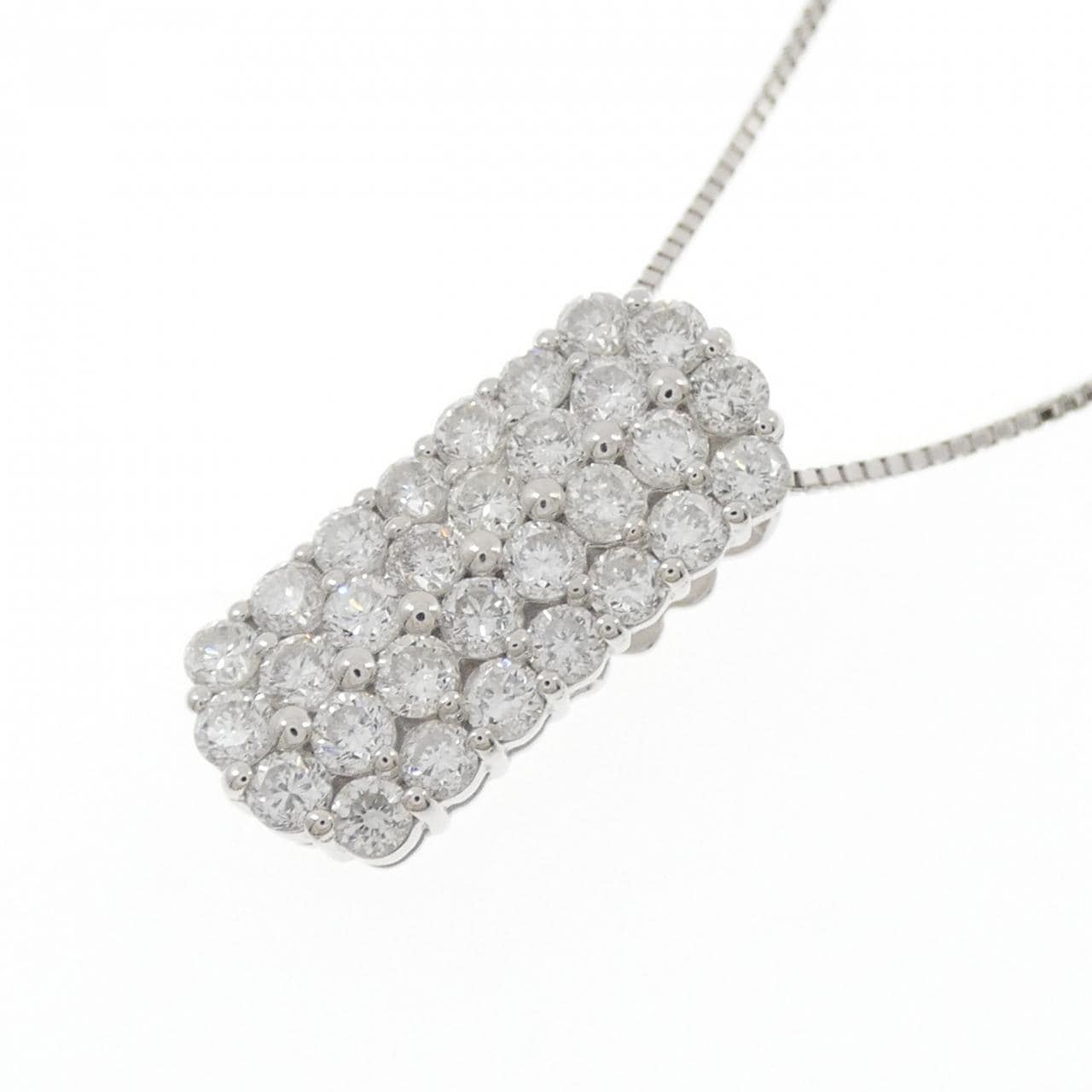 K18WG パヴェ ダイヤモンド ネックレス 2.00CT