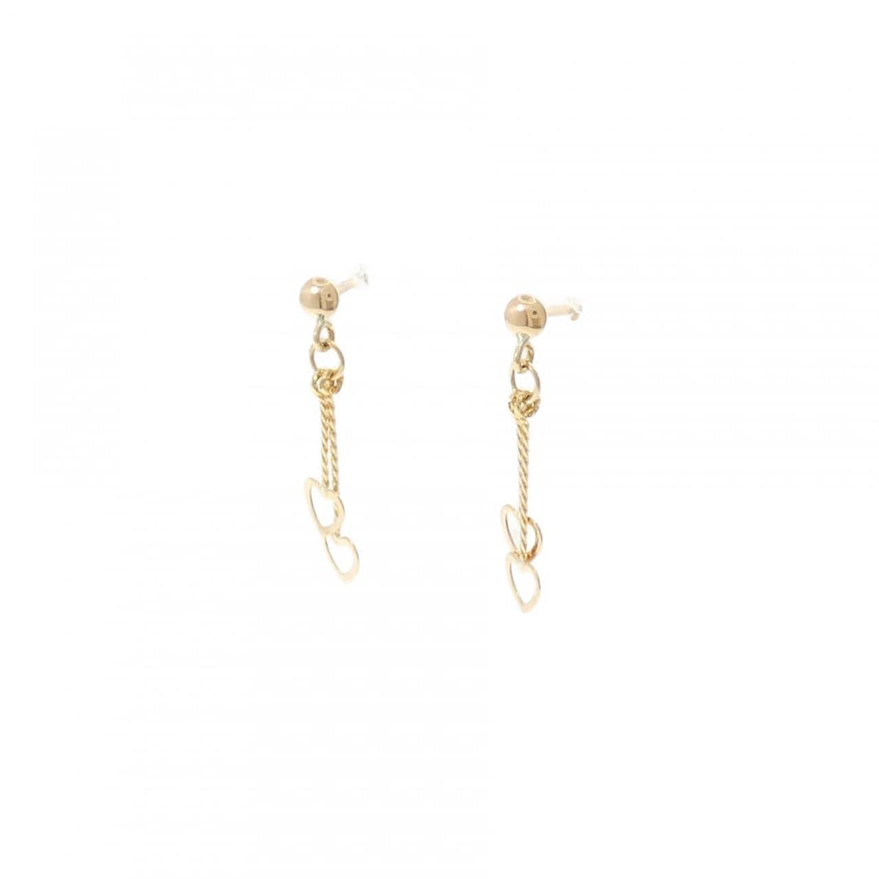 K18YG ハート ピアス