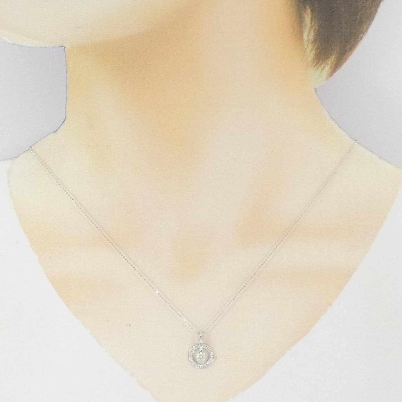 K18WG ダイヤモンド ネックレス 0.25CT
