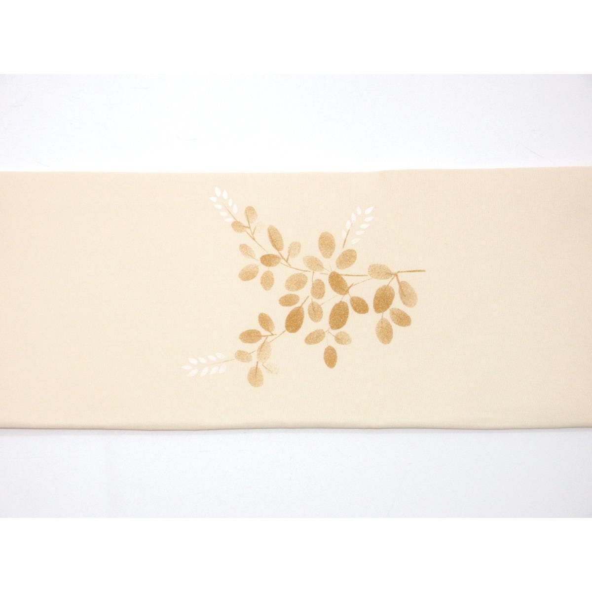 名古屋帯　塩瀬染帯　友禅金彩加工