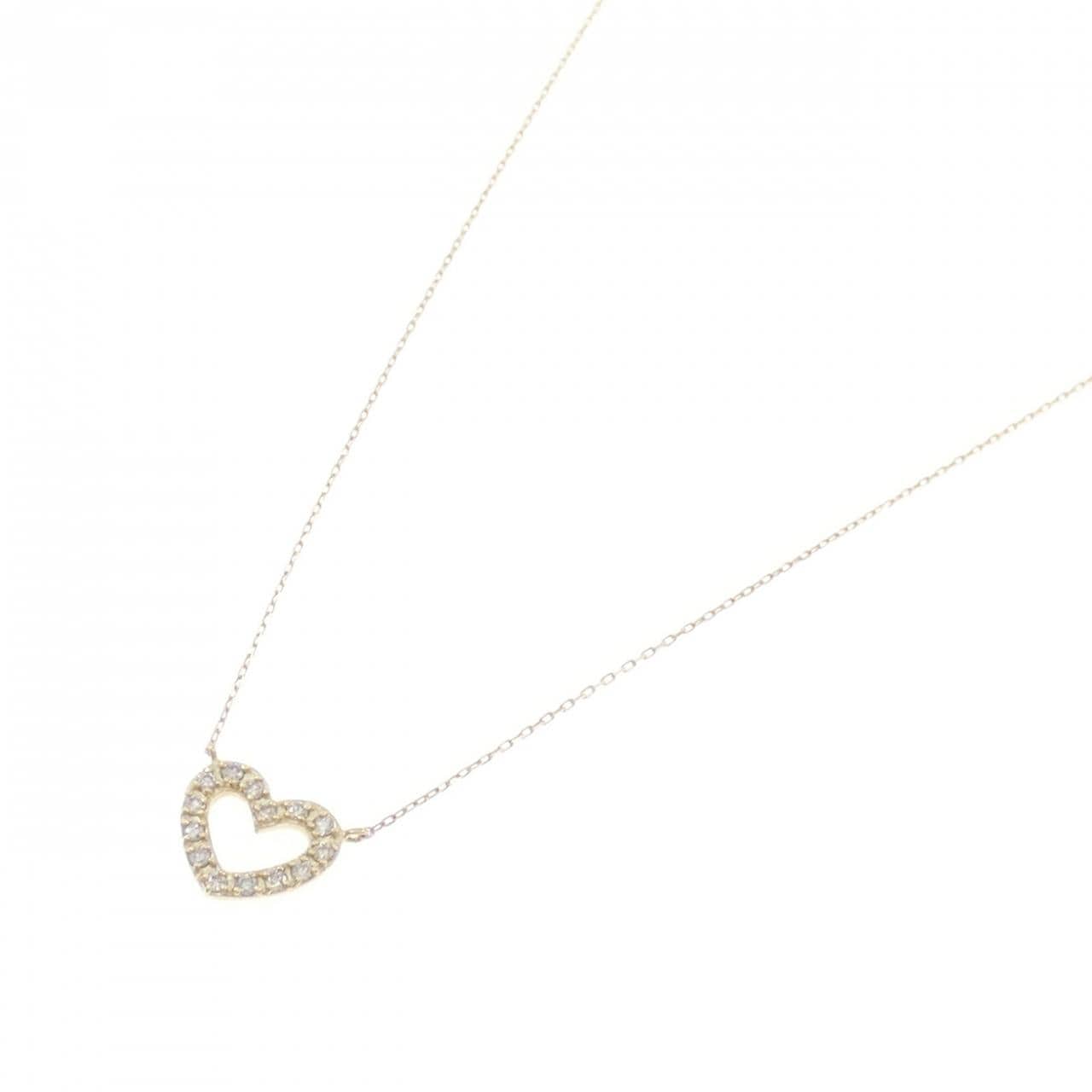 【新品】K10YG ハート ダイヤモンド ネックレス 0.10CT