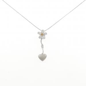カラチ フラワー×ハート ダイヤモンド ネックレス 0.02CT