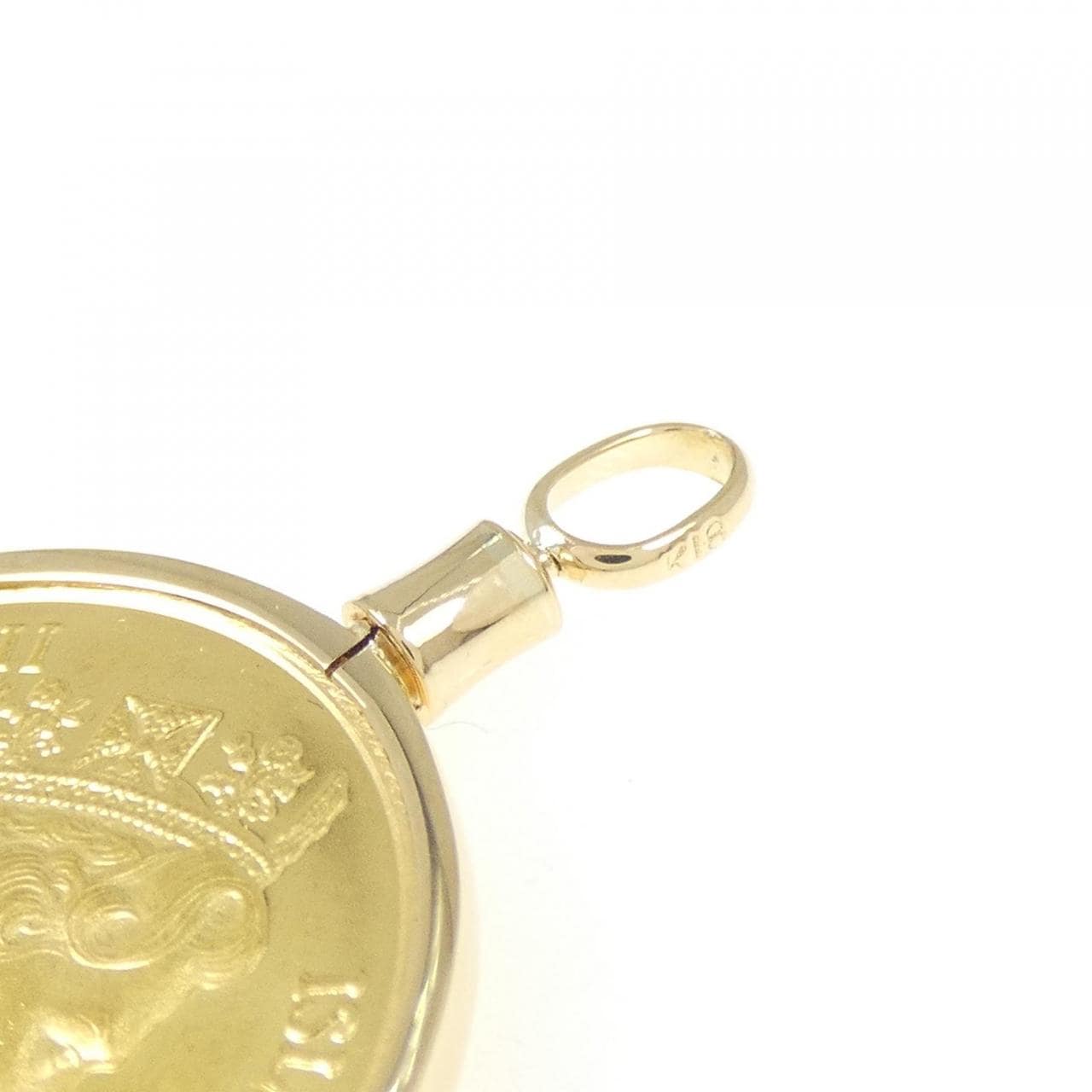 K18YG(枠) コイン ペンダント