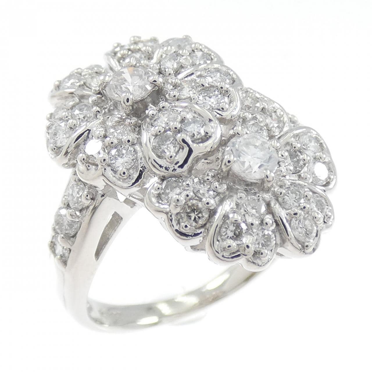 PT900 フラワー ダイヤモンド リング 1.00CT