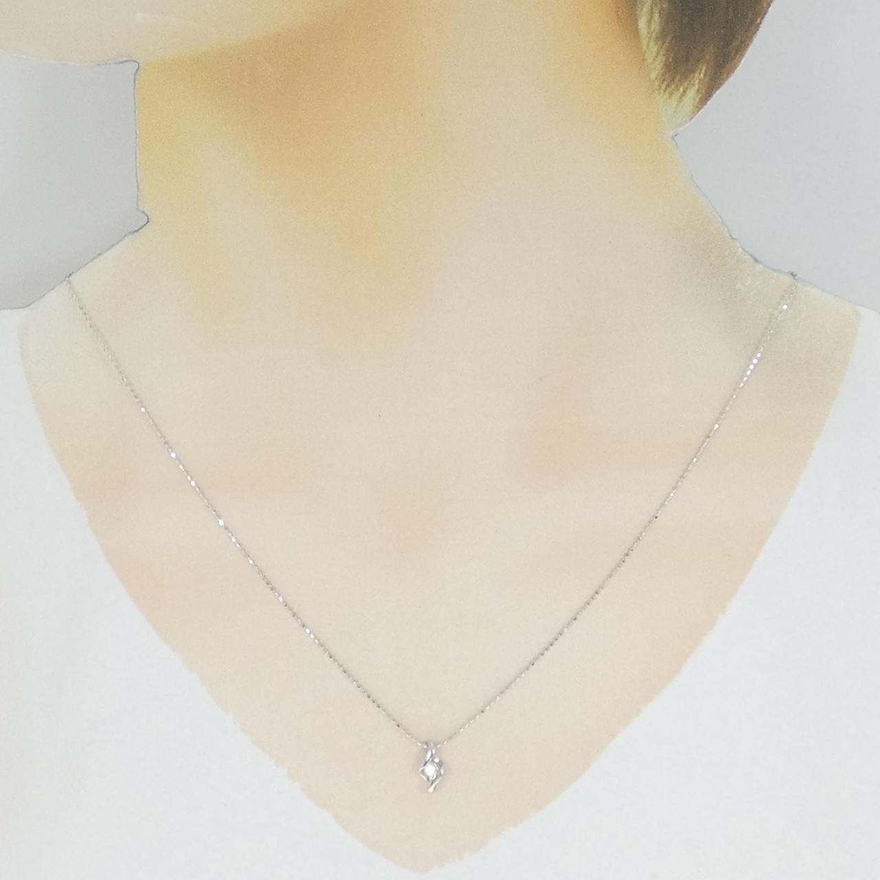 K18WG ダイヤモンド ネックレス 0.06CT