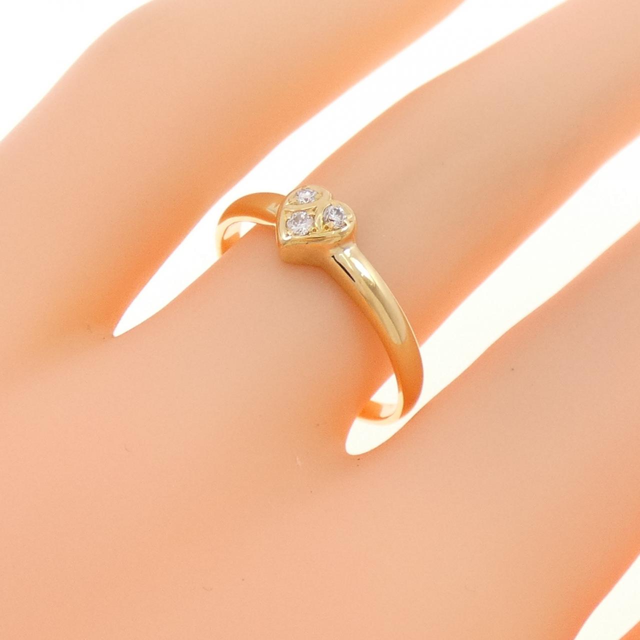 K18YG ハート ダイヤモンド リング 0.06CT