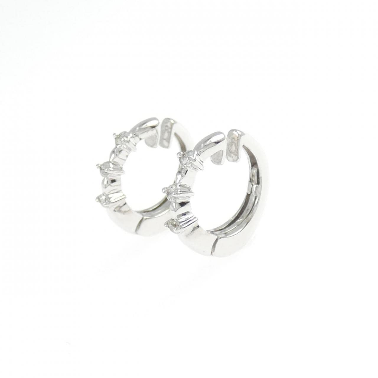 K18WG ダイヤモンド イヤリング 0.08CT