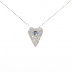 K18WG パヴェ サファイヤ ネックレス 0.21CT