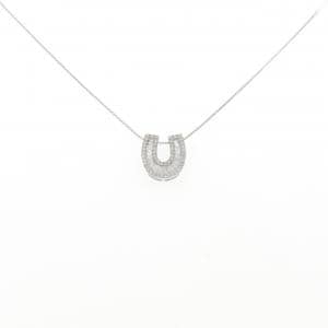 K18WG ホースシュー ダイヤモンド ネックレス 0.40CT